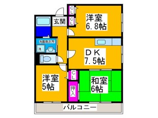 テイオーハイツ北花田の物件間取画像